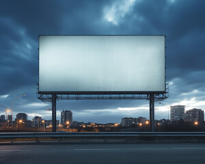 Outdoor billboard on blue sky background with clipping path, Billboard mockup outdoors, Outdoor advertising poster on the street for advertisement street city. With clipping path on screen, An empty h