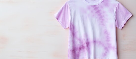 Dyed fabric pink and violet tie dye shirt with mixed patterns Grey artist painting watercolor...