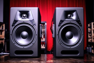 Fototapeta premium a shot of studio monitor speakers