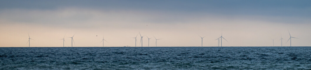 Offshore wind power or offshore wind energy at sea
