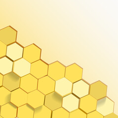 Background with yellow honeycombs
