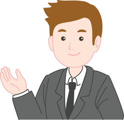 A male Salaryman, Businessman, or office man character.