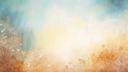 Vintage watercolor background in shades of blue and orange, ideal for banners, posters, and advertising media.