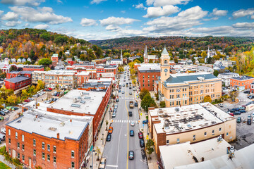 Aerial view of Montpelier, VT - 668876116