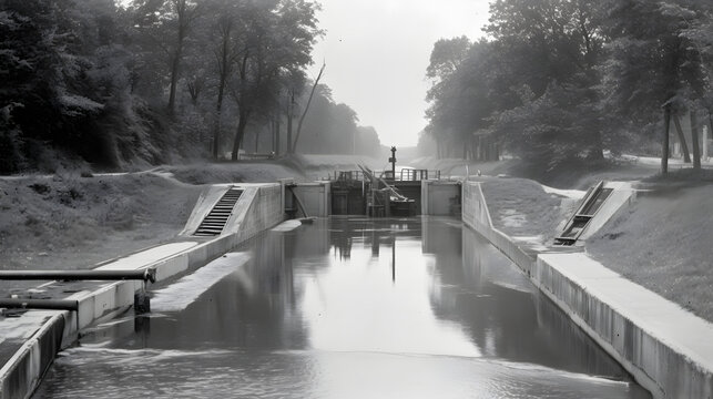 Barrage blocking the acces of a canal
