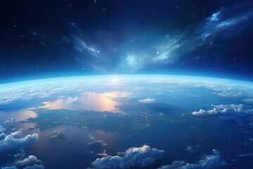 Earth from space showing the beauty of space exploration, 3D rendering, Earth Space View - Powered by Adobe