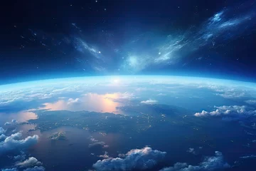 Abwaschbare Fototapete Universum Earth from space showing the beauty of space exploration, 3D rendering, Earth Space View