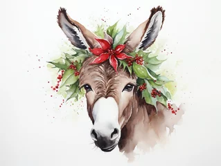 Rolgordijnen Christmas Mule © Stephanie