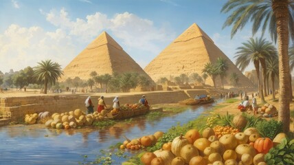 the great pyramids of Giza - obrazy, fototapety, plakaty