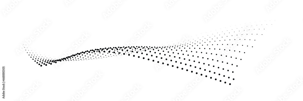 Poster technology abstract background. geometric dotted curve shapes.