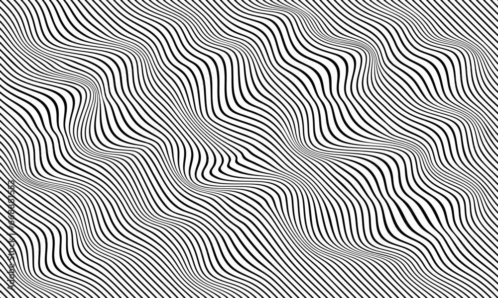 Wall mural seamless black and white minimal geometric pattern vector background. black and white background. op