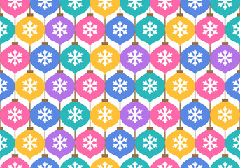 Seamless pattern with Christmas balls. Bright holiday background. Colorful design for New Year design