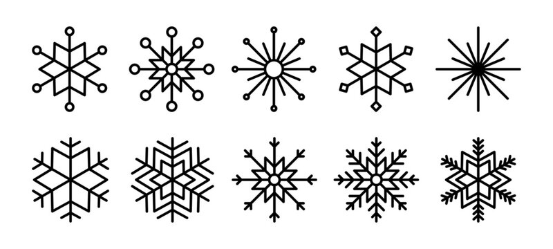 Snowflake set isolated transparent background. Winter pattern snow ornament. Frost. Christmas icon. Vector illustration