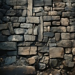 a close up of stone wall