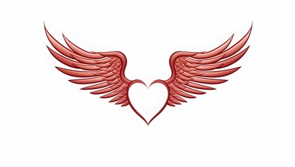 a heart shaped wings with a white background