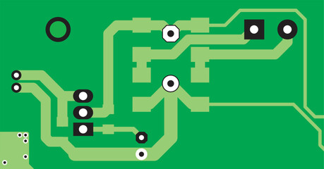 Tracing the conductors of the printed circuit board
of an electronic device. Vector engineering 
drawing of a pcb. Electric background.