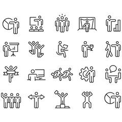 Business People Working Action Icons vector design