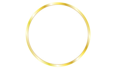 round gold frame. golden shiny border greeting decoration vector