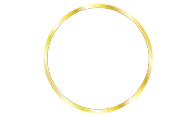 Fotobehang round gold frame. golden shiny border greeting decoration vector © hollaDy