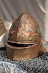 Iron Silver Full Face Medieval Helmet
