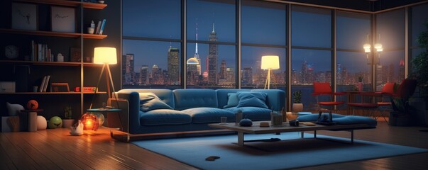 Fototapeta na wymiar Modern living room interior wth designer touch decoration. Contemporary living space