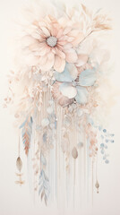 	
Abstrakcyjne pastelowe tło - drobne kwiaty, tekstura, wzór do projektu baneru lub na social media. Sztuka nowoczesna.