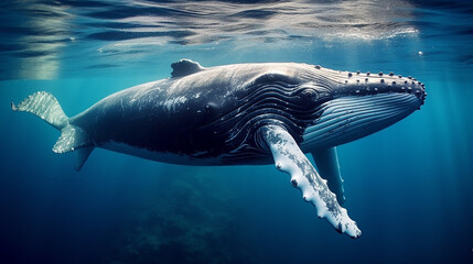 baleia maravilhosa no oceano  - obrazy, fototapety, plakaty