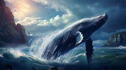 baleia maravilhosa no oceano 