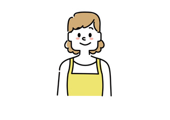 エプロンをつけている主婦のイラスト（平常）