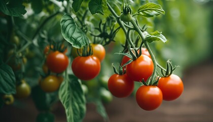 Garden fresh tomatoes: Highlighting the growth process from bush