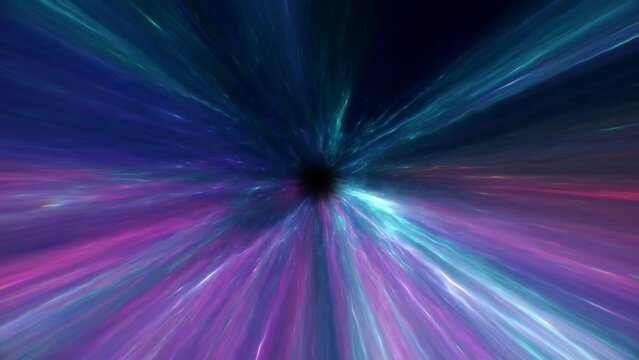 Interstellar journey through vibrant cosmic clouds and deep blue and turquoise nebula particles. High quality sci-fi space background with glowing energy, motion blur, and surreal galactic atmosphere