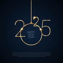 Fototapeta na wymiar 2025 Happy New Year Background Design.