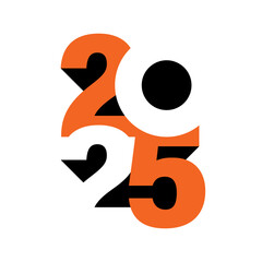 2025 Happy New Year Text Design.