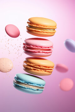 Macarons, Food Photography, Colorful, Blurry Background
