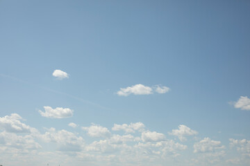 Clouds in sky. Small clouds. Summer sky.