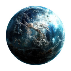 Cold planet isolated on transparent background.