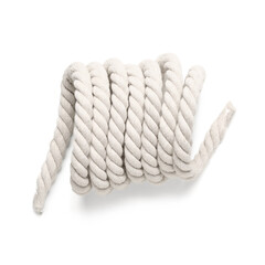 Long rope on white background