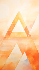 Abstrakcyjne pomarańczowe tło - trójkąty. Akwarela. Jasny nowoczesny obraz - sztuka.