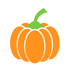 Orange pumpkin vector isolated on white background.