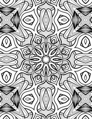 Circular pattern in form of mandala for Henna, Mehndi, tattoo, decoration. Decorative ornament in ethnic oriental style. Coloring book page.