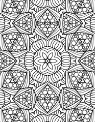 Circular pattern in form of mandala for Henna, Mehndi, tattoo, decoration. Decorative ornament in ethnic oriental style. Coloring book page.
