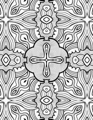 Circular pattern in form of mandala for Henna, Mehndi, tattoo, decoration. Decorative ornament in ethnic oriental style. Coloring book page.