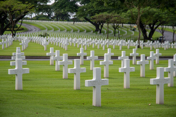 Manila American Cemetery located just outside Manila, Philippines
