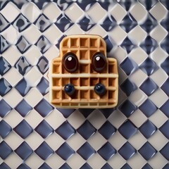 A waffle transformed into a walrus, with syrup tusks and blueberry eyes1