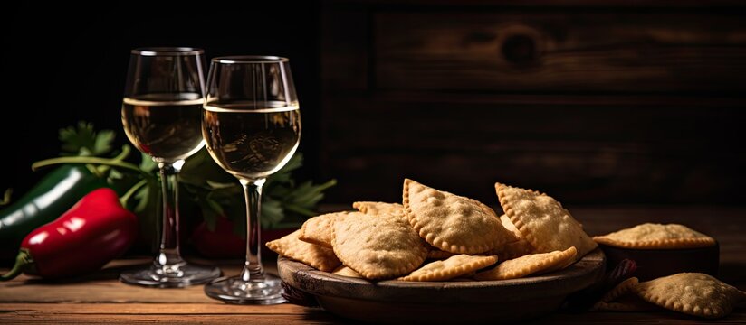 Chilean Independence Day celebration with traditional food drinks and decorations on a table