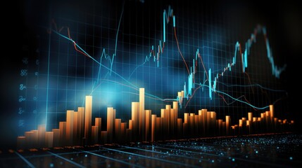 Naklejka premium Charts in the stock market