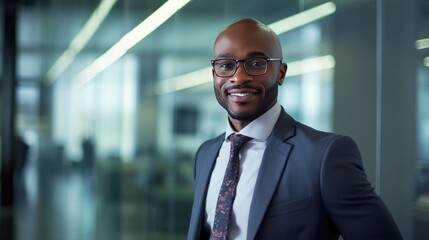 Fototapeta premium Portrait of a mid adult African American businessman 