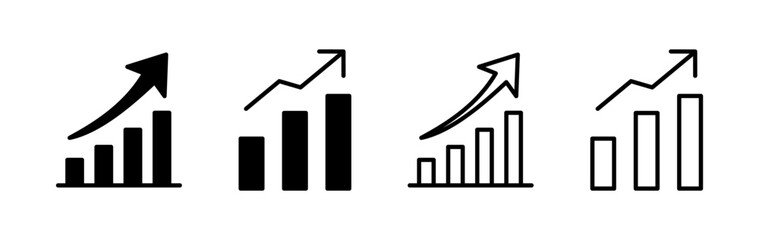 Growing graph Icon vector. Chart icon. Graph Icon