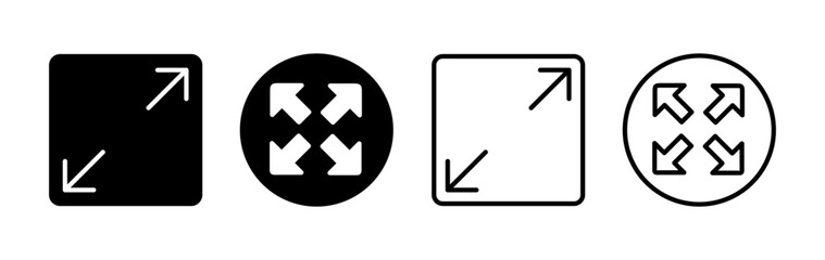Fullscreen icon vector. expand fullscreen icon