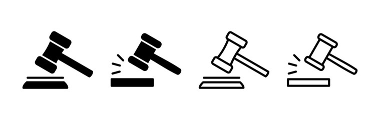 Gavel icon vector. judge gavel icon. auction hammer